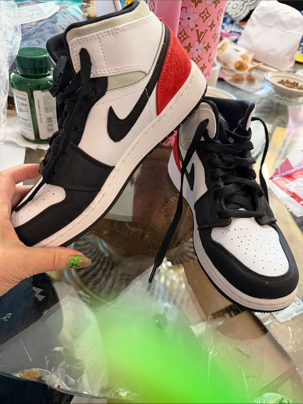 Nike Kids Black and White Air Jordan Style Sneakers